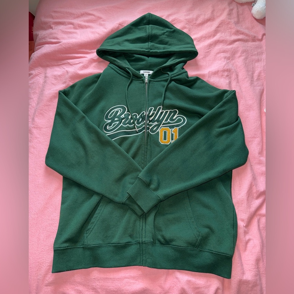GARAGE Green Oversized Zip-Up - SMALL